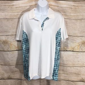 Coral Bay Golf shirt White with turquoise PL 632